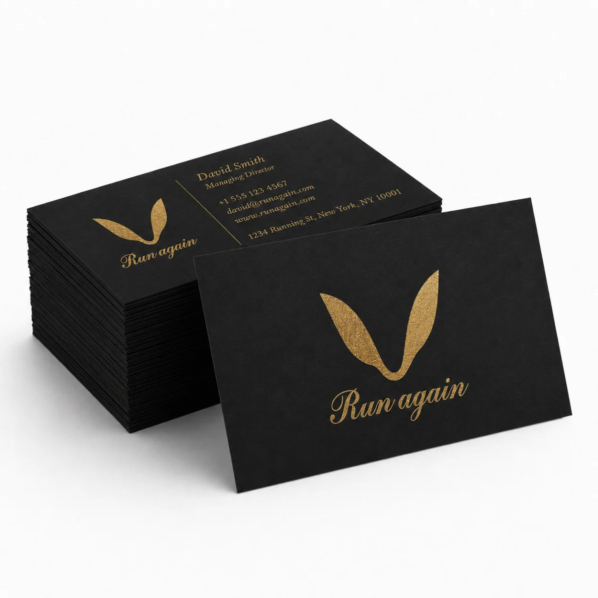 White, Gold & Silver Ink Business Cards